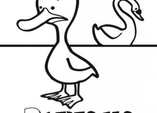 Dibujo para pintar del Patito Feo. Dibujos de cuentos infantiles