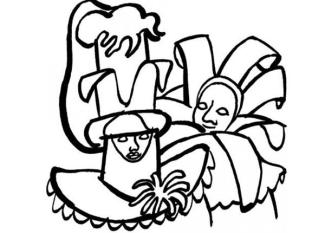 Dibujo de los Carnavales de Venecia para colorear con niños
