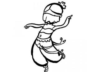 Dibujo para pintar con niños en Carnaval de un disfraz de bailarina