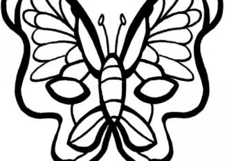 Dibujo para colorear de un antifaz de mariposa para el carnaval