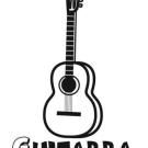 Dibujo de guitarra. Imágenes de música para colorear