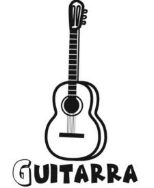 Dibujo de guitarra. Imágenes de música para colorear