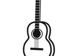 Dibujo de guitarra. Imágenes de música para colorear