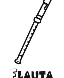 Dibujo de flauta para imprimir y pintar. Dibujos de música