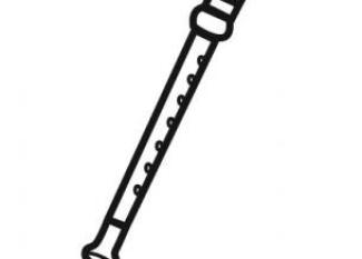 Dibujo de flauta para imprimir y pintar. Dibujos de música