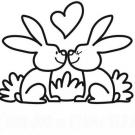 Dibujos infantiles de conejos en primavera para imprimir y colorear con niños.