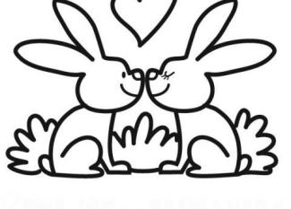 Dibujos infantiles de conejos en primavera para imprimir y colorear con niños.