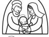 Dibujo del pesebre en Navidad con el Niño Jesús
