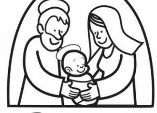 Dibujo del pesebre en Navidad con el Niño Jesús
