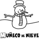 Dibujo para colorear de un muñeco de nieve. Dibujo de invierno