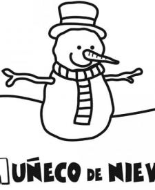 Dibujo para colorear de un muñeco de nieve. Dibujo de invierno