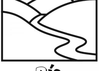Dibujo de un río, imágenes de naturaleza para imprimir y colorear