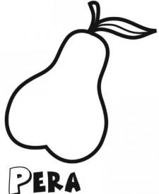 Dibujo infantil de una pera para colorear con los niños