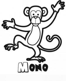 Dibujo de un mono para colorear. Imágenes de animales