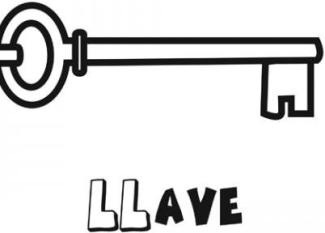 Dibujo de una llave para colorear. Imágenes gratis de objetos