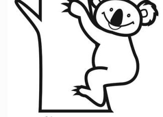 Dibujo para imprimir y pintar de un koala