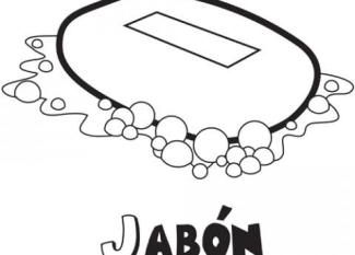 Dibujos para colorear de jabón. Dibujos de objetos de baño
