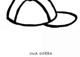 Dibujo de gorra para colorear con niños. Dibujos de ropa para niños
