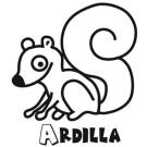 Ardilla para colorear. Dibujos de animales para niños