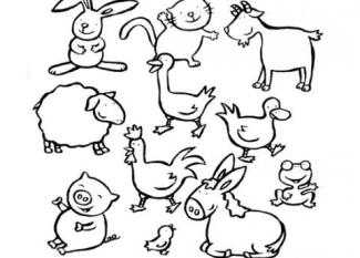 Dibujos de animales de la granja para colorear con los niños