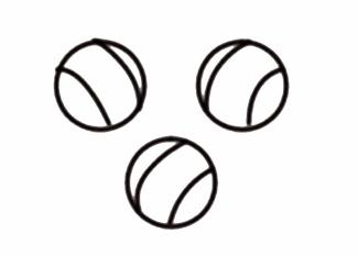 Dibujo de pelotas de tenis para colorear con los niños