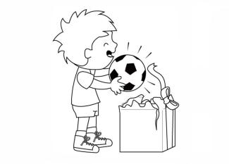 Niño abriendo un regalo. Dibujos para pintar