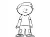 Dibujo para colorear de un niño contento
