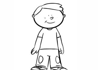 Dibujo para colorear de un niño contento