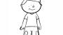 Dibujo para colorear de un niño contento para imprimir y colorear