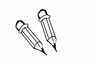 Dibujo infantil para colorear de lápices. Dibujos del colegio para pintar