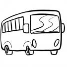 Dibujo para colorear con los niños de un autocar