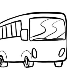 Dibujo para colorear con los niños de un autocar