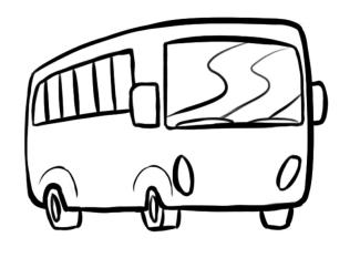 Dibujo para colorear con los niños de un autocar