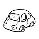 Dibujo para imprimir y colorear de un automóvil o coche con los niños