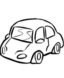 Dibujo para imprimir y colorear de un automóvil o coche con los niños