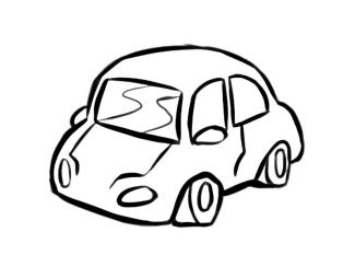 Dibujo para imprimir y colorear de un automóvil o coche con los niños