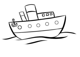 Dibujos de barco navegando en el mar para colorear