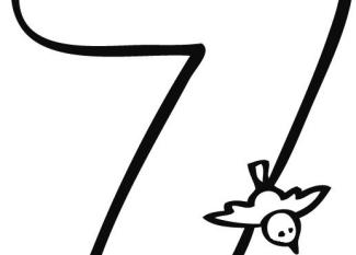 Dibujo del número 7 para colorear. Imágenes gratis de números