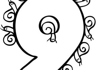 Dibujo gratis del número 9 para imprimir y pintar. Dibujos para niños