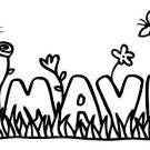 Dibujo de la palabra primavera. Imágenes para colorear
