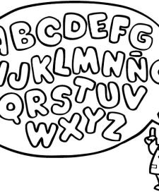 Dibujo del abecedario para imprimir y colorear. Dibujos de letras