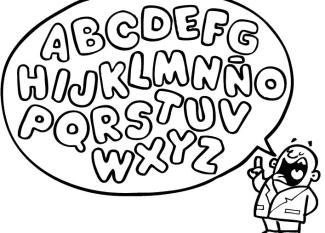 Dibujo del abecedario para imprimir y colorear. Dibujos de letras