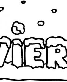 Dibujo infantil gratis para colorear con la palabra invierno
