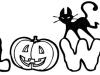 Palabra Halloween. Dibujo infantil para colorear