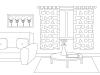 Dibujos para pintar de habitaciones de la casa: sala de estar