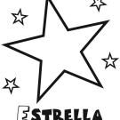 Dibujo infantil de estrella con estrellitas. Dibujos para colorear