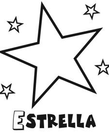 Dibujo infantil de estrella con estrellitas. Dibujos para colorear