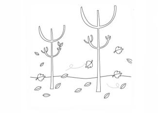 Dibujos de árboles en otoño para imprimir y colorear