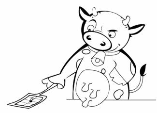 Vaca con matamoscas