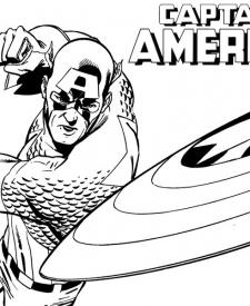 Dibujos del superhéroe Capitán América para imprimir y colorear